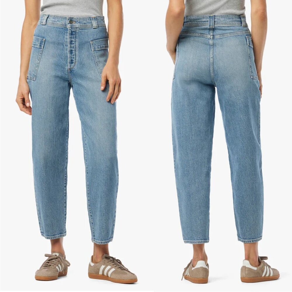 NWT New $198 Joe's Pheobe Patch Pocket Barrel Leg Jeans In So Special Size 28